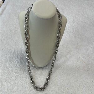 Charming Charlie Chunky Metal Silver Tone Chain Necklace Approx. 29” Long